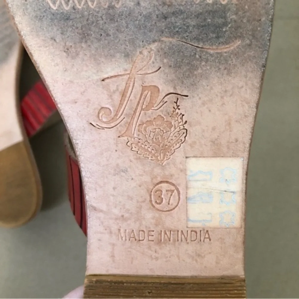 Free People Bora Bora Braided Leather Slip-on Sandals Size 37 - Picture 7 of 7